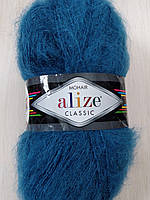 Пряжа Alize Mohair Classic New (Ализе Мохер классик) мохер-25%, шерссть-24%, акрил-51% № 403 петроль