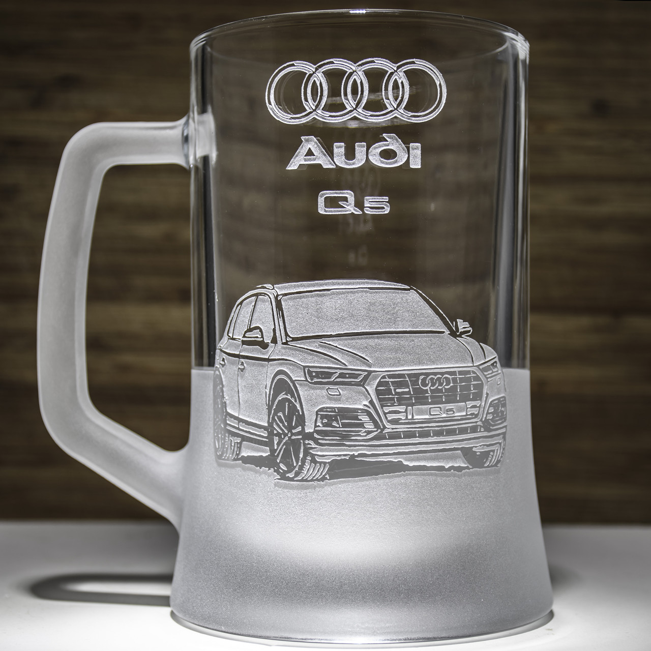 Бокал для пива з гравіюванням Audi Q5 670 мл, фото 1