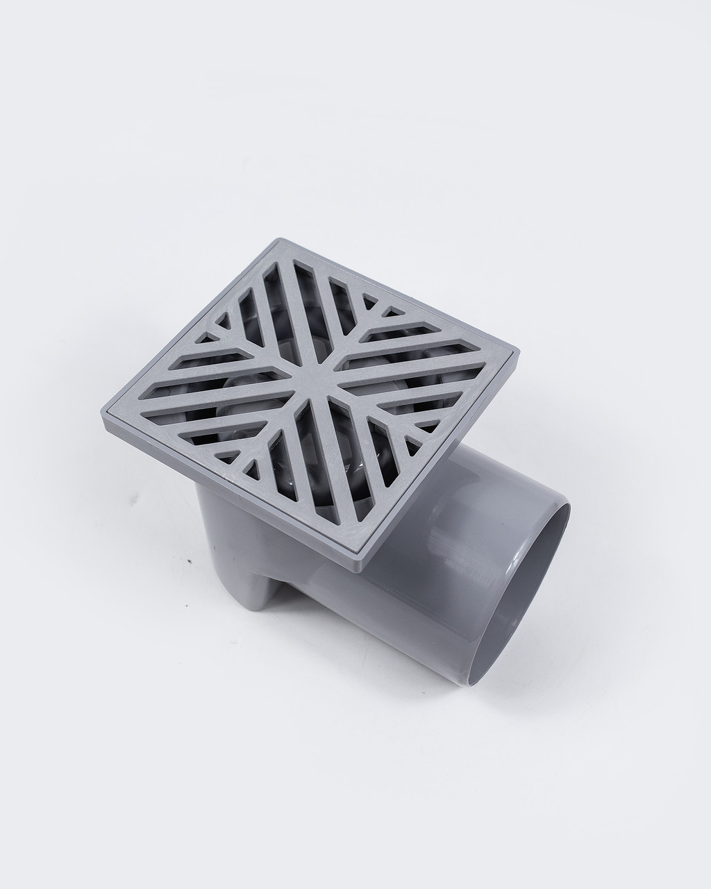 Трап для душу з пластиковою решіткою 150*150 мм із гідрозатвором, фото 1