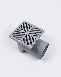 Трап із пластиковою решіткою 150*150мм з горизонтальним випуском та гідрозатвором