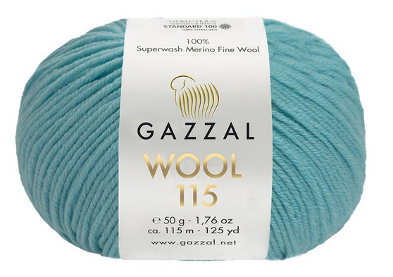 Пряжа Wool 115 Gazzal-3329 бірюза