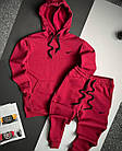 Чоловічий зимовий спортивний костюм Nike сірий ⁇ Утеплений комплект Найк худі та штани, фото 5