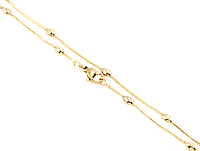 Цепочка Xuping Позолота 18K "Плетение Ювелирный шнур с бусинами" длина 49см х 1.5мм
