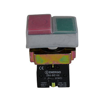 Кнопка ENERGIO XB2-BL9425 ПУСК/СТОП зелена + червона виступна NO+NC IP65