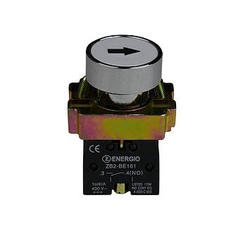 Кнопка ENERGIO XB2-BA3341 ПУСК біла зі стрілкою NO