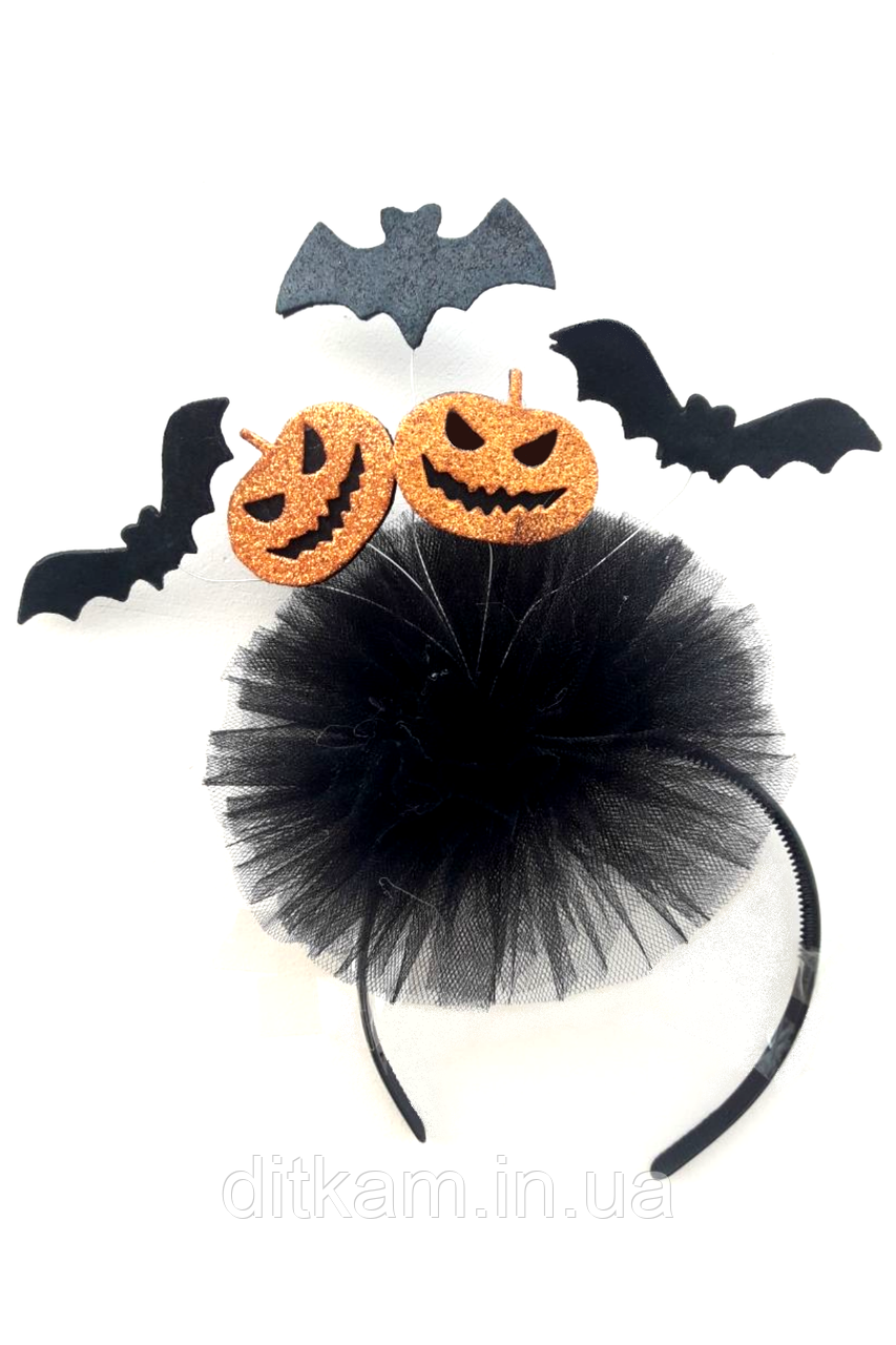 Карнавальний аксесуар обруч для хелловіну No1 (чорний), фото 1