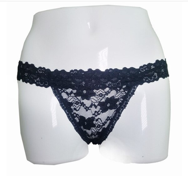 Стринги мереживні розмір універсальний S-L чорні (21black), фото 1