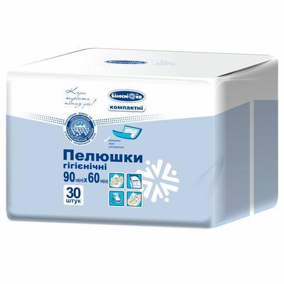 Гігієнічні пелюшки для дорослих та дітей Білосніжка 90 х 60 см 30 шт