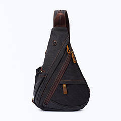 Рюкзак чоловічий Augur через плече чорний арт.00358