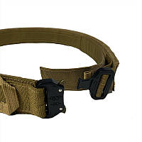 Боевой тактический пояс с системой Молли Range belt Койот липучка олива Корея Пряжка метал Cobra Размер XL