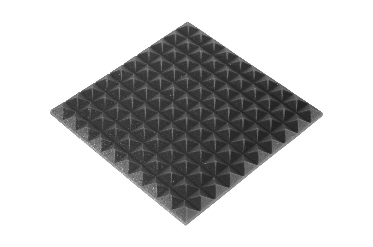 Панель из акустического поролона Ecosound пирамида 20мм Mini, 50х50см Цвет черный графит - фото 1 - id-p1701247388