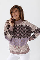 Женский свитер оверсайз разноцветный большой размер цвет фрез
