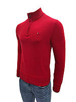 Чоловічий светр-джемпер Tommy Hilfiger із текстурованою 1/4 блискавкою, червоний, розмір M