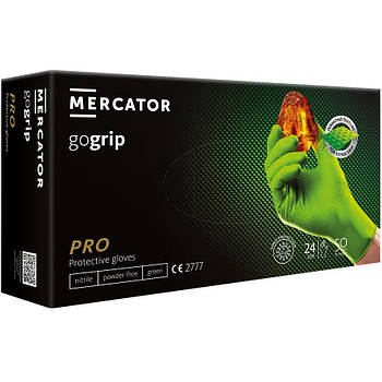 Нітрилові рукавички Mercator Gogrip розмір XL зелені (25 пар)