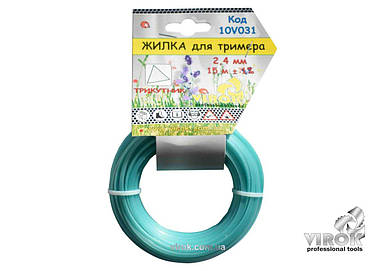 Жилка для тримера ТРИКУТНИК TM VIROK : Ø= 2.4 мм, l = 15 м