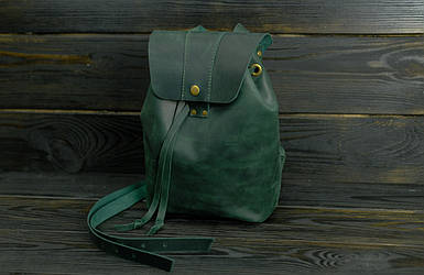 Жіночий рюкзак Прага з натуральної шкіри колір Зелений