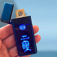 USB зажигалка подарочная, со светящейся гравировкой совы и текста (текст можно изменить)