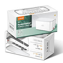 Подовжувач із заземленням та 3USB портами LDNIO Management SE5334, 5 розеток, 2 м білий (N019307), фото 5