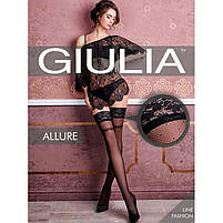 Жіночі панчохи фантазійні на силіконі Giulia 20 den Чорного кольору з мереживом Нижня білизна жіноча, фото 2