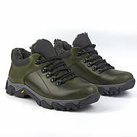 Тактичні зимові кросівки великих розмірів оливкові шкіряна хакі Rosso Avangard Erelli Khaki Crazy BS