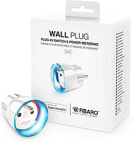 Розетковий вимикач з лічильником електроенергії FIBARO Wall Plug для Apple HomeKit (Тип Е)