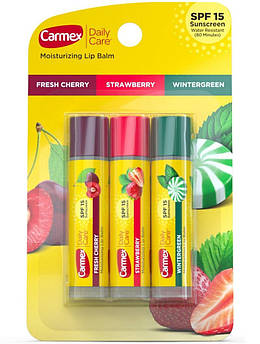 Набір бальзамів для губ Carmex Daily Care Moisturizing Lip Balm Pack SPF 15 3 х 4.25 м