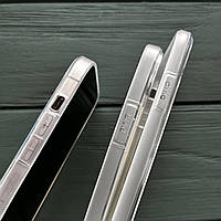 Чехол на iPhone 13 Pro Max прозрачный силиконовый кейс квадратные матовые бортики для айфон 13 про макс