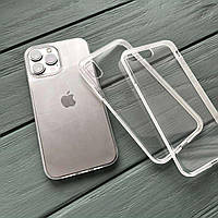 Чехол на iPhone 13 Pro Max прозрачный силиконовый кейс квадратные матовые бортики для айфон 13 про макс