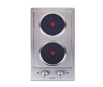 Електрична поверхня дві конфорки VENTOLUX HE 302 (INOX) 3 неіржавка сталь, фото 1