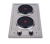 Електрична поверхня дві конфорки VENTOLUX HE 302 (INOX) 3 неіржавка сталь, фото 2