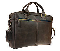 Мужская кожаная сумка портфель для ноутбука 15.6 коричневая Ручная работа