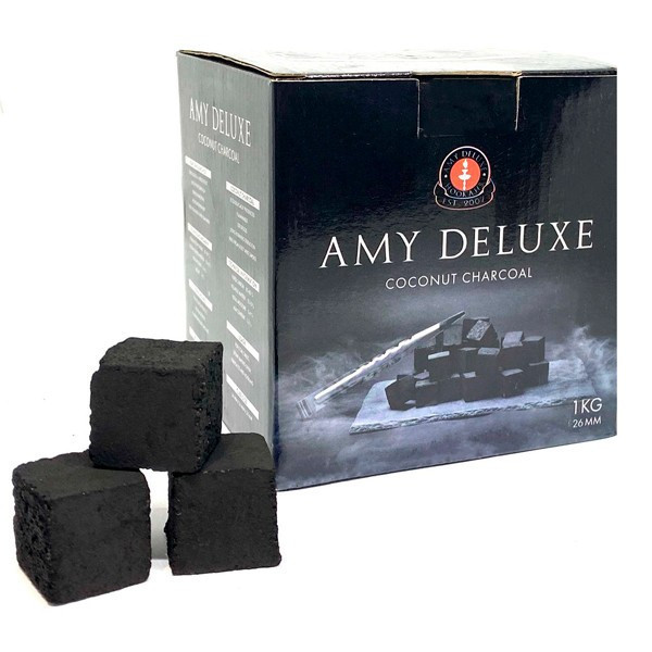 Уголь кокосовый AMY DELUXE 1кг/64шт - В Коробке (Еми Эми) - фото 1 - id-p1701324446