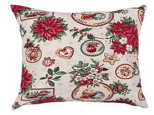 Новорічна наволочка гобеленова 45*45 см NAT одностороння наволочка