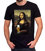 Мужская футболка c картиной Мона Лиза с Пивом