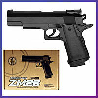 Детский игрушечный пистолет на пульках 6 мм CYMA ZM26 черный