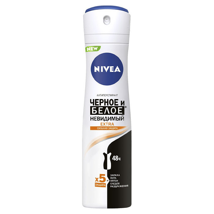 Жіночій дезодорант Nivea extra чорне та біле 150мл