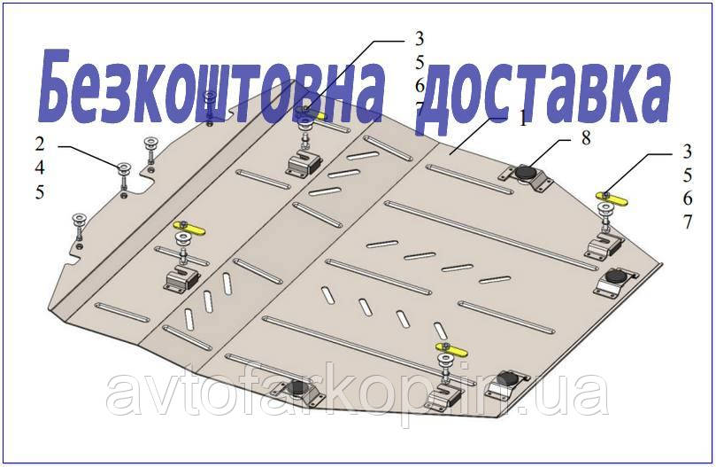 Захист двигуна Nissan X-Trail T32 (2017-2021) (Захист двигуна Нісан Х Треіл) Кольчуга, фото 1