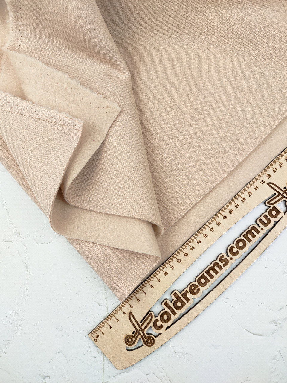 Тринитка з НАЧЕСОМ Візон світлий, щільність 340 г/м2 ВІДРІЗ 0.60 см — Віризь від краю