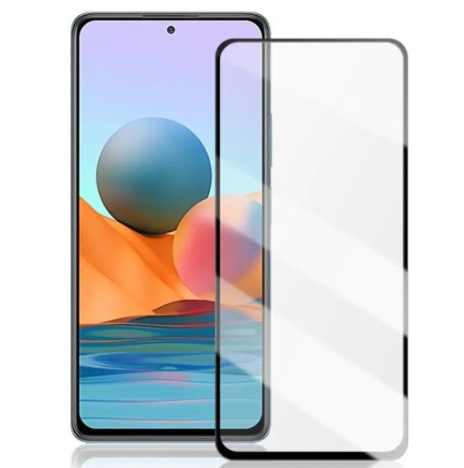 Скло захисне для Xiaomi Redmi Note 10 | Redmi Note 10S | Redmi Note 11 (0,3мм, 5D, чорне) Full Glue