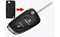 Корпус выкидного ключа Citroen, 2 кнопки, с местом под батарейку, лезвие VA2, с лого, под переделку