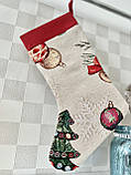 Новорічний чобіток для подарунків гобеленовий LiMaSo, фото 2