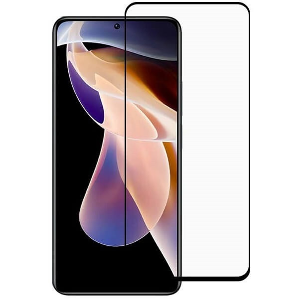 Скло захисне для Xiaomi Redmi Note 11 Pro | Redmi Note 11 Pro (5G) (0,3мм, 5D, чорне) Full Glue