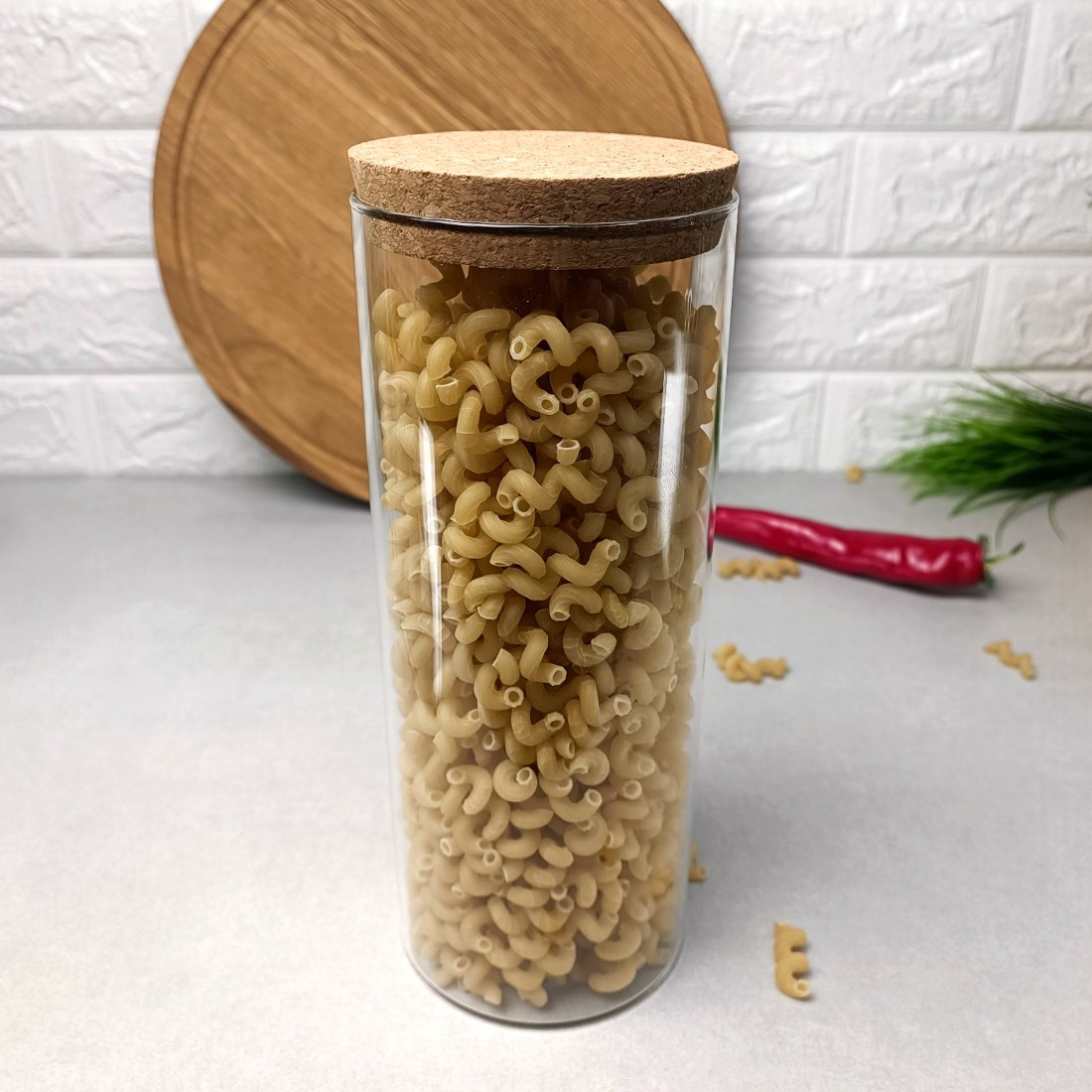 Высокая Стеклянная Банка 1.7л с Пробковой Крышкой — Купить Недорого на ...