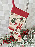 Новорічний чобіток для подарунків гобеленовий LiMaSo, фото 3