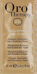 Шампунь із золотом для волосся Fanola Oro Therapy Shampoo 15 мл