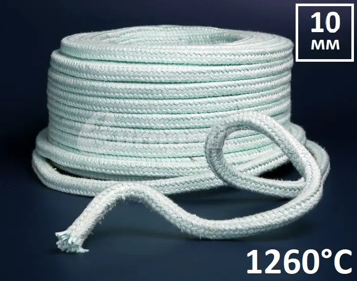 Шнур 10мм керамічний вогнетривкий (Т=1260°С) квадратний SZCZELINEX