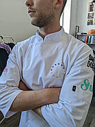 Кітель кухаря чоловічий Vsetex Rio 235 Білий L, фото 9