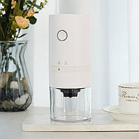 Електрична кавомолка Vocory V60 з керамічними жорнами і з регулюванням ступені помолу побутова з акумулятором домашня Білий