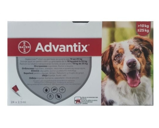 Купити Адвантикс 10-25 кг, для собак Bayer Advantix упаковка, ціна 810 ...