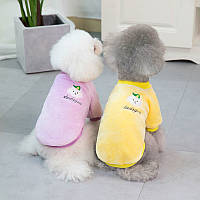 Флисовая одежда для собак и кошек с вышивкой, желтый (S)